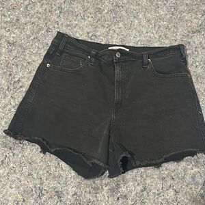 Black Denim Shorts Signature Levi Strauss Heritage Black Distressed Denim Sz 12